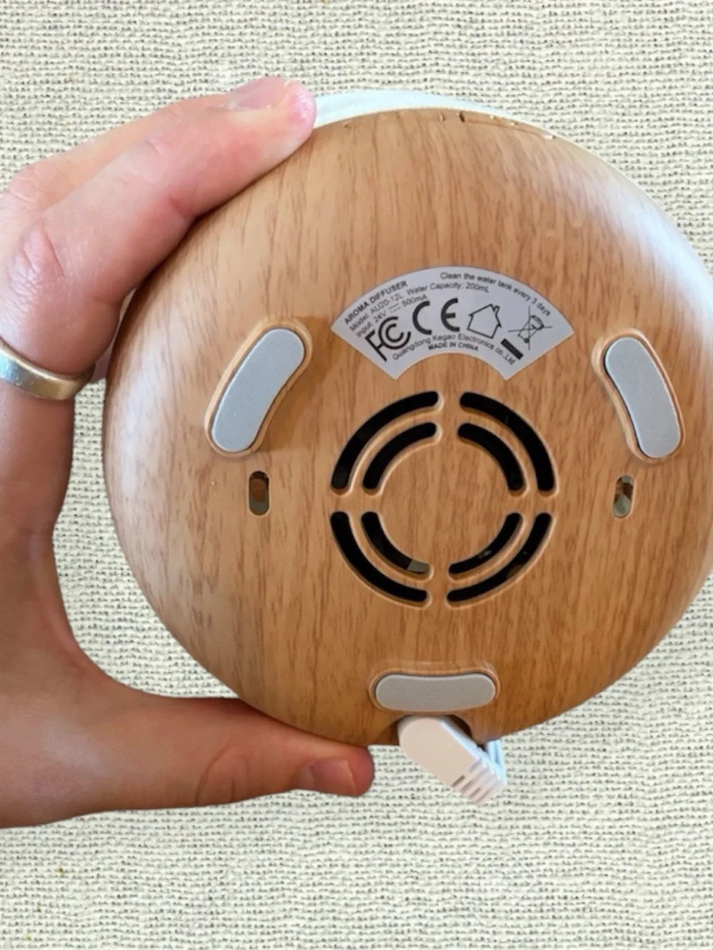 Wood Grain Essential Oil Diffuser LED Lamp